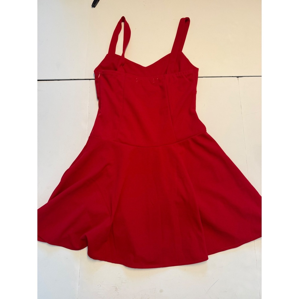 Madden Girl Red Fit and Flare Skater Dress Sweetheart Neck Sleeveless Medium - Picture 7 of 8